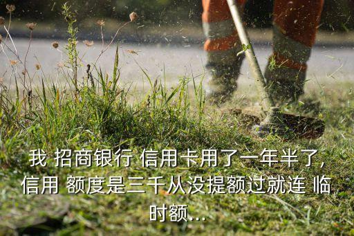 我 招商银行 信用卡用了一年半了,信用 额度是三千从没提额过就连 临时额...