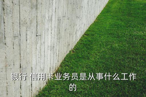 银行 信用卡业务员是从事什么工作的