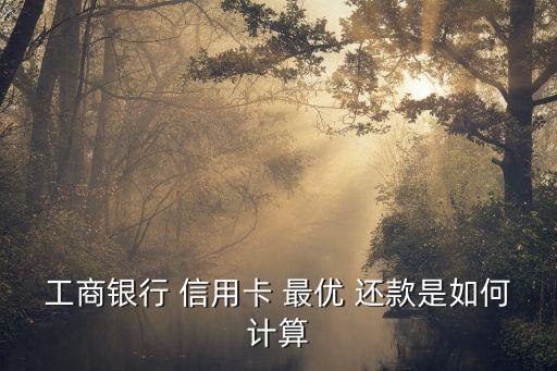 工商银行 信用卡 最优 还款是如何计算