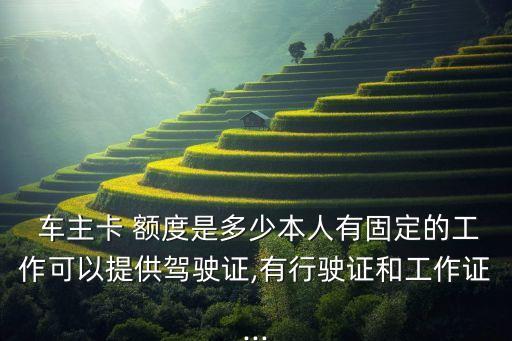 要办车主信用卡额度,平安银行车主信用卡额度一般多少