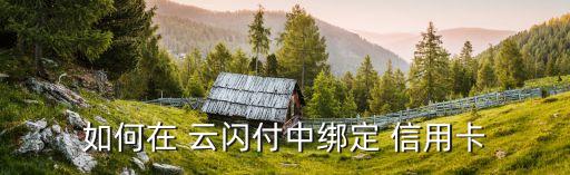 如何在 云闪付中绑定 信用卡