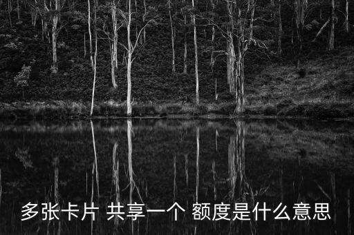 多张卡片 共享一个 额度是什么意思