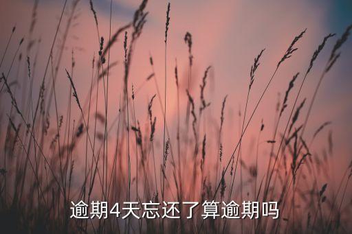 逾期4天忘还了算逾期吗