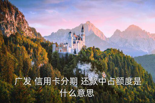  广发 信用卡分期 还款中占额度是什么意思