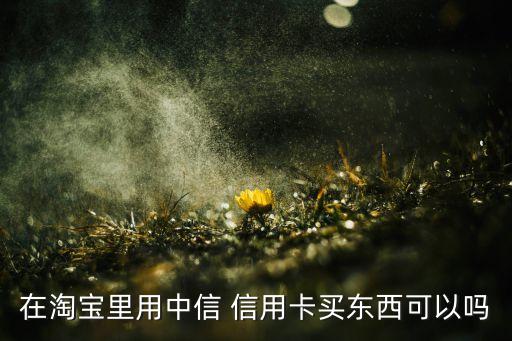 在淘宝里用中信 信用卡买东西可以吗