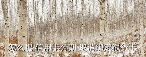 怎么把 信用卡分期 取消绑定银行卡