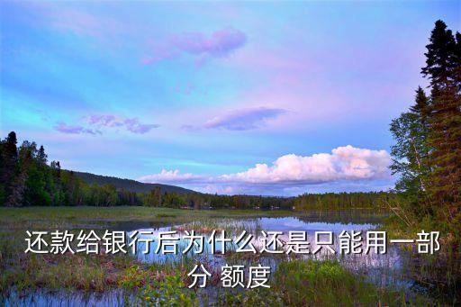  还款给银行后为什么还是只能用一部分 额度