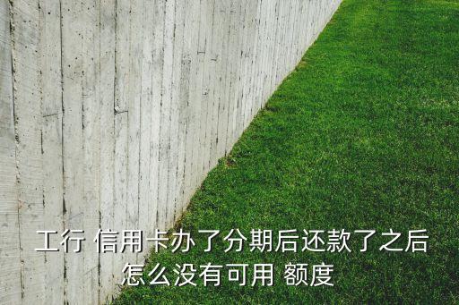  工行 信用卡办了分期后还款了之后怎么没有可用 额度