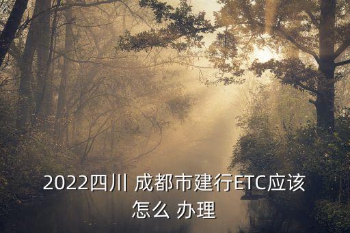2022四川 成都市建行ETC应该怎么 办理