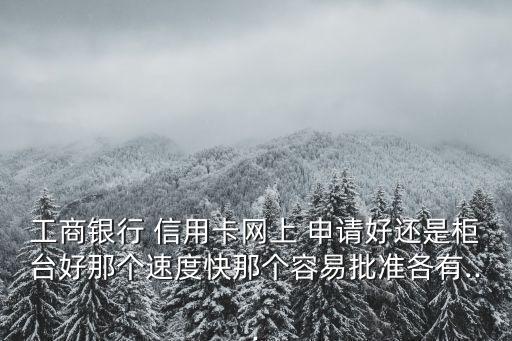 工商银行 信用卡网上 申请好还是柜台好那个速度快那个容易批准各有...