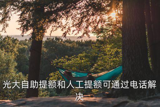 光大自助提额和人工提额可通过电话解决