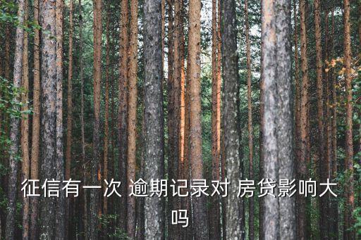 征信有一次 逾期记录对 房贷影响大吗