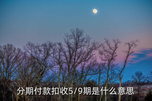 分期付款扣收5/9期是什么意思