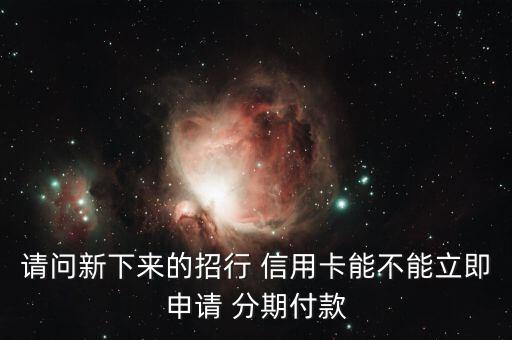 请问新下来的招行 信用卡能不能立即申请 分期付款