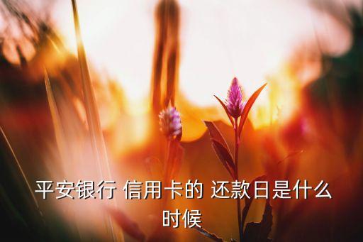  平安银行 信用卡的 还款日是什么时候