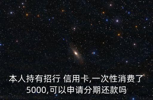 本人持有招行 信用卡,一次性消费了5000,可以申请分期还款吗