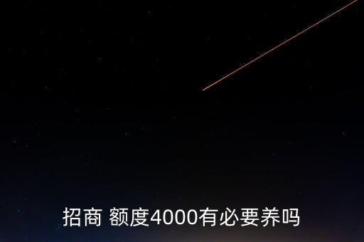 招商 额度4000有必要养吗