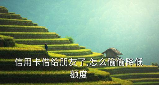  信用卡借给朋友了,怎么偷偷降低 额度
