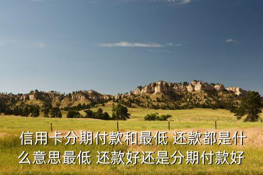  信用卡分期付款和最低 还款都是什么意思最低 还款好还是分期付款好