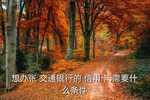 想办张 交通银行的 信用卡,需要什么条件