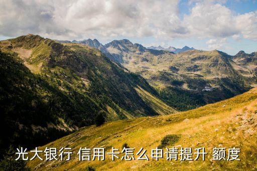 光大银行 信用卡怎么申请提升 额度