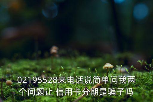 02195528来电话说简单问我两个问题让 信用卡分期是骗子吗
