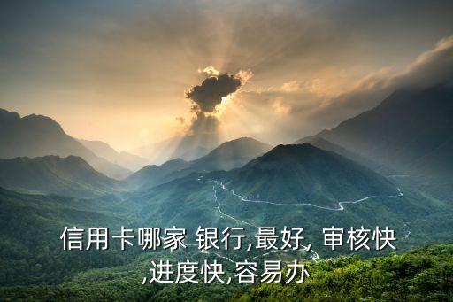  信用卡哪家 银行,最好, 审核快,进度快,容易办