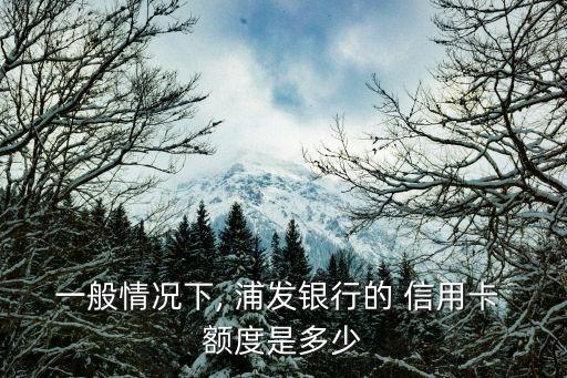 一般情况下, 浦发银行的 信用卡 额度是多少