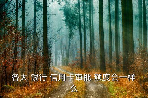 不同银行信用卡额度相同吗,哪个银行信用卡好申请额度高