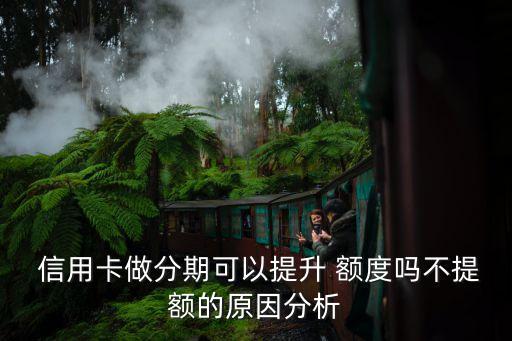  信用卡做分期可以提升 额度吗不提额的原因分析