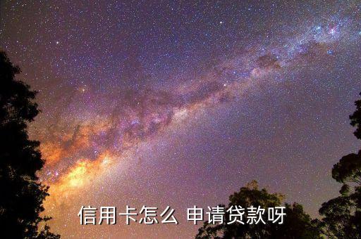  信用卡怎么 申请贷款呀