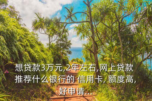 想贷款3万元,2年左右,网上贷款 推荐什么银行的 信用卡, 额度高,好申请...