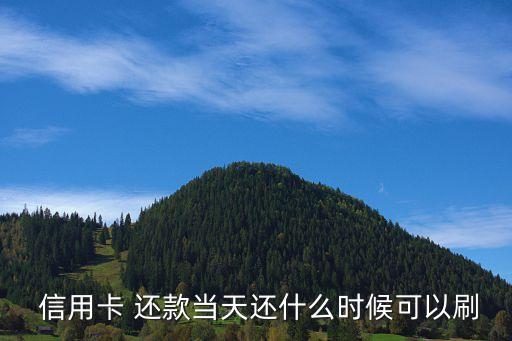  信用卡 还款当天还什么时候可以刷
