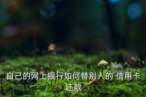自己的网上银行如何替别人的 信用卡 还款