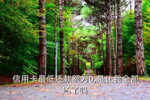  信用卡最低还款额为0,是让我全部还了吗