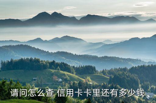 请问怎么查 信用卡卡里还有多少钱