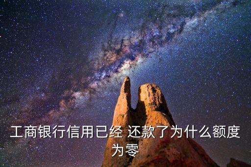 工商银行信用已经 还款了为什么额度为零