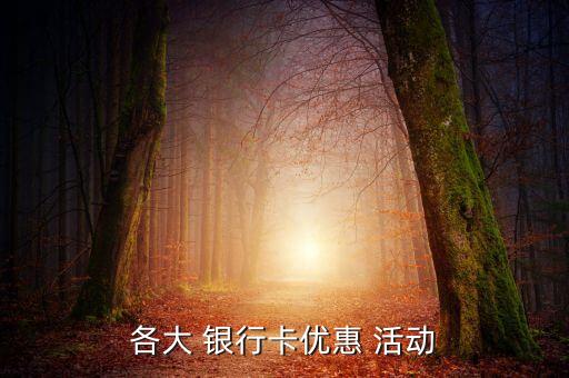 各大 银行卡优惠 活动