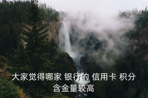 大家觉得哪家 银行的 信用卡 积分含金量较高