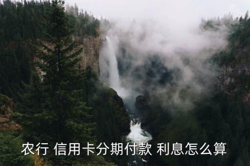 农行 信用卡分期付款 利息怎么算