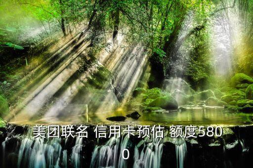  美团联名 信用卡预估 额度5800