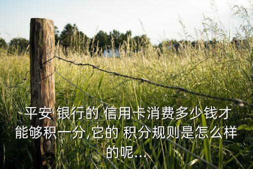  平安 银行的 信用卡消费多少钱才能够积一分,它的 积分规则是怎么样的呢...