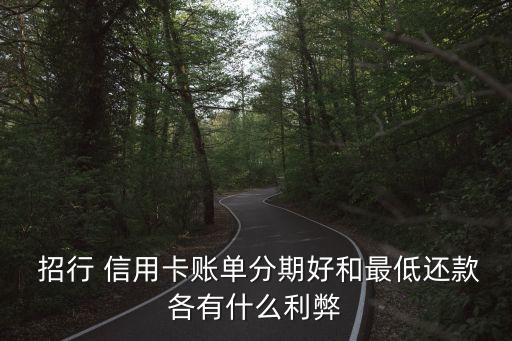  招行 信用卡账单分期好和最低还款各有什么利弊