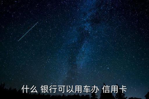 什么 银行可以用车办 信用卡