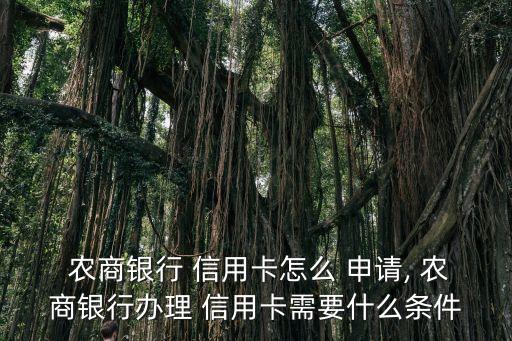  农商银行 信用卡怎么 申请, 农商银行办理 信用卡需要什么条件