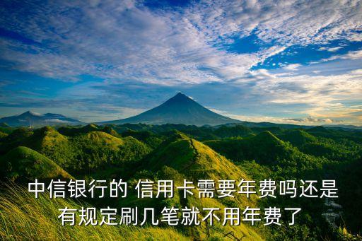  中信银行的 信用卡需要年费吗还是有规定刷几笔就不用年费了