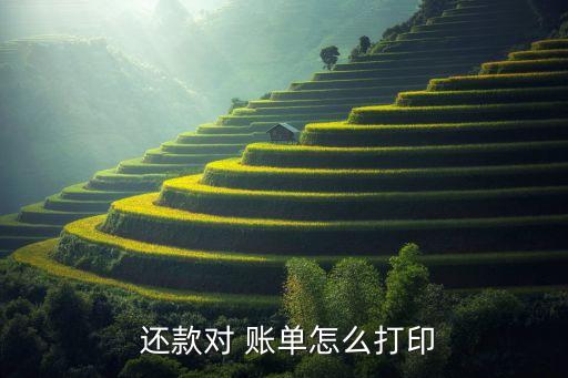  还款对 账单怎么打印