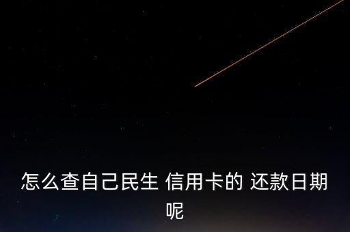 怎么查自己民生 信用卡的 还款日期呢