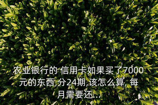 农行信用卡每月多少元还款