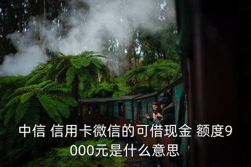 中信 信用卡微信的可借现金 额度9000元是什么意思